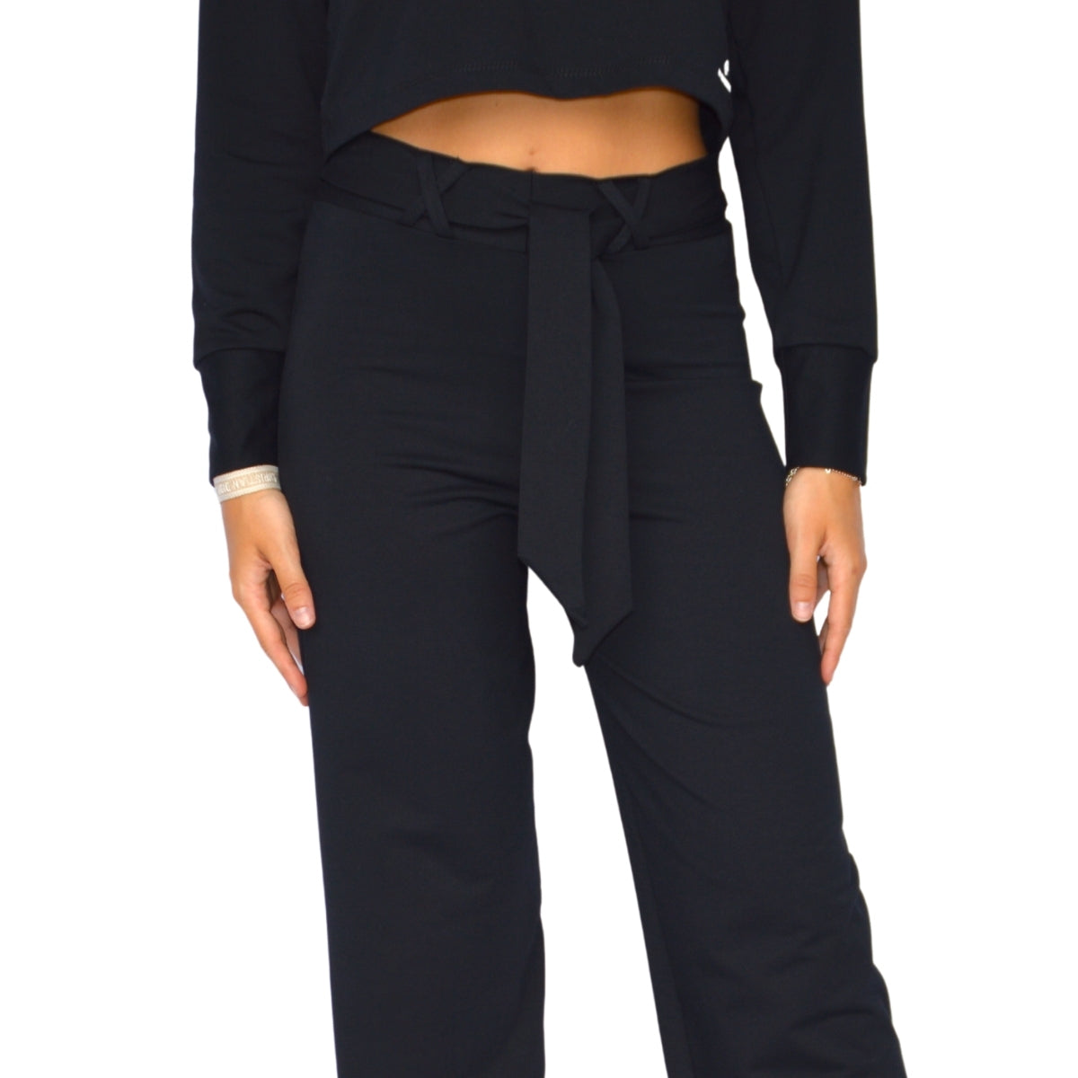 Flared broek met riempje